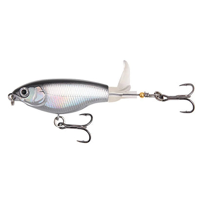 8PCS Top‑water Propeller Lures, Laser Reflective, 10.5CM, 8G, Suitable For Bass, Trout and Zander. Equipped With Rotating Treble Hooks With Barbs At The Tail, Swimming Baits and Crank Baits