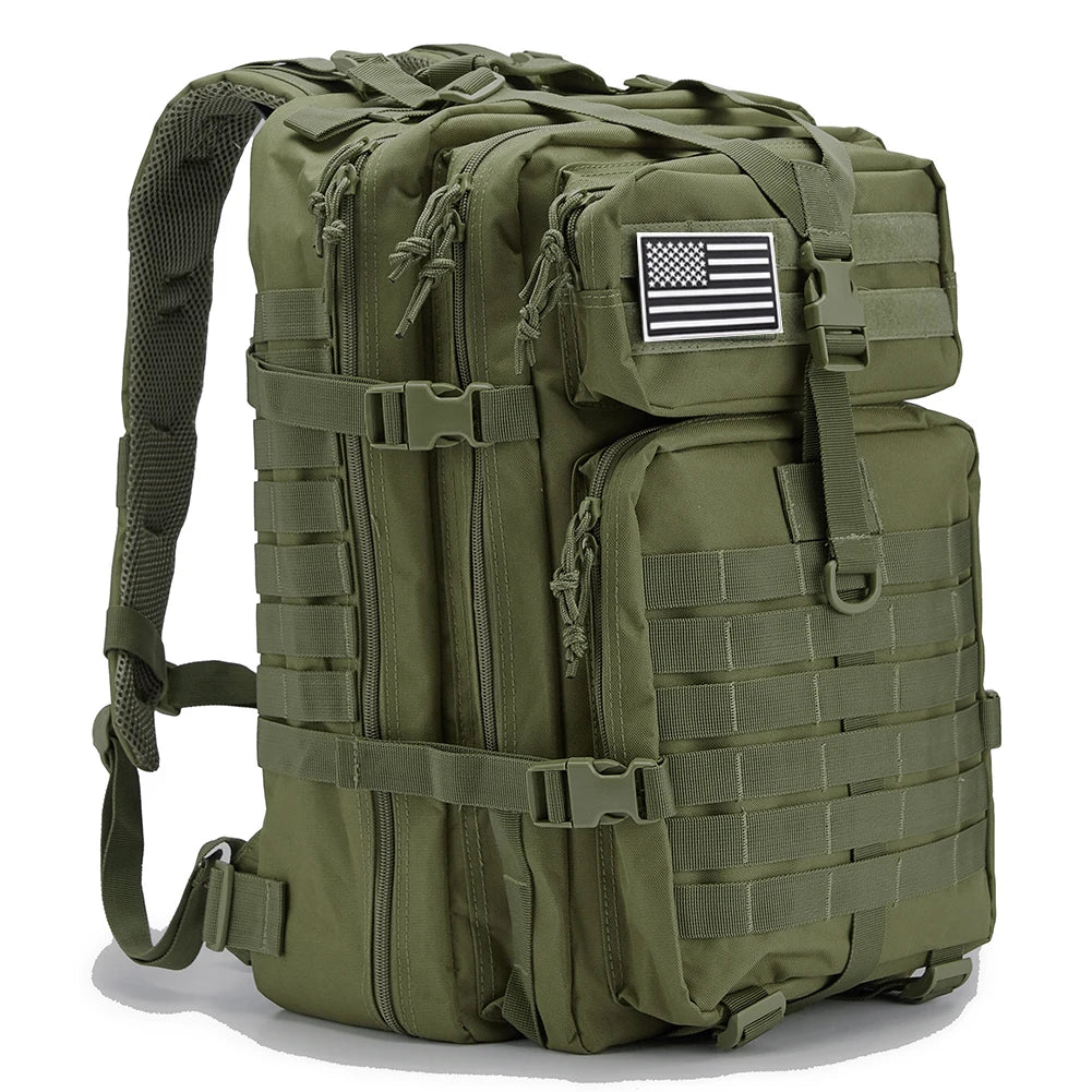 45L Tactical Fishing Backpack MOLLE System Large 3 Day Outdoor Hiking Hunting Rucksack Durable Travel Gear Bag For Men
