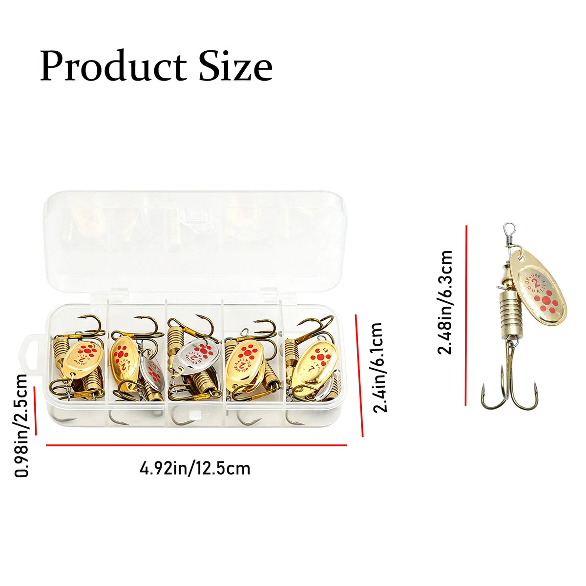 10Pcs Gold & Silver Spinning Sequins Fishing Lures Anti‑Corrosion Metal Spoon Bait Hard Spinner‑Bait for Freshwater Bass Trout