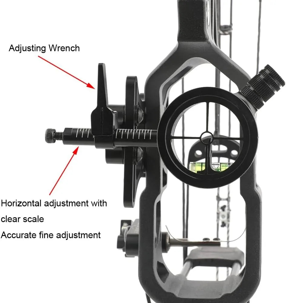 Archery Aviation Aluminum Bow Sight 2 Pin 0.019" Micro Adjustable Archery Shooting Target Hunting for Compound Bows Accessory