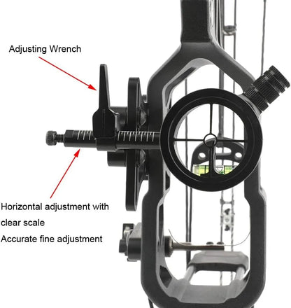 Archery Aviation Aluminum Bow Sight 2 Pin 0.019" Micro Adjustable Archery Shooting Target Hunting for Compound Bows Accessory