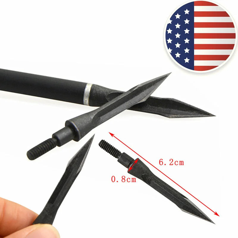 Hunting Arrowhead General Thread Arrow Tips High Carbon Steel Arrowheads for Archery Shooting Hunting Target Broadheads,12pcs