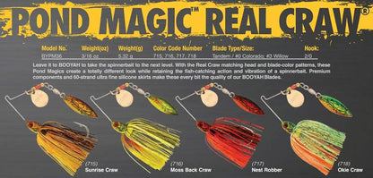 BOOYAH Pond Magic Spinnerbait Bass Fishing Lures - Small Water Spinner Bait for Freshwater Fishing, Weedless & Slow-Rolling
