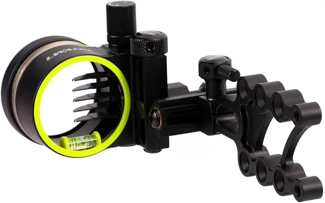 Archery Adjustable 0.019'' Fiber Optic 5Pin Bow Sight Alloy Right Hand Compound Bow Hunting Target Shooting Practice Outdoor Acc