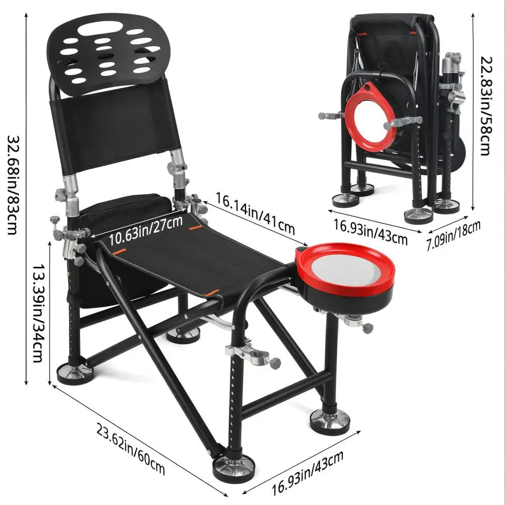 Outdoor Portable Adjustment Fishing Chair With Backrest Rod Holder Folding Fishing Deck Chair New