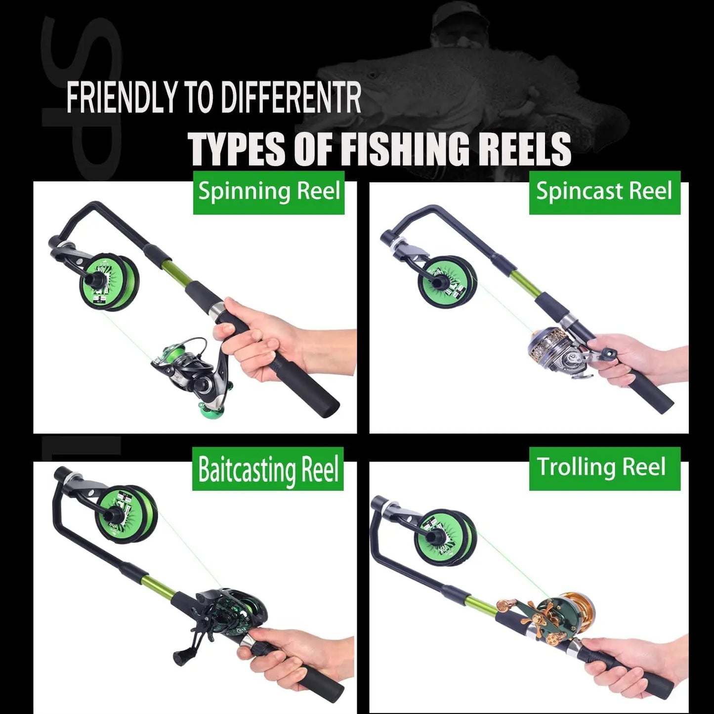 Fishing Line Spooler, Adjustable line Winder,No Line Twist, Portable for Casting & Spinning and Trolling Reel
