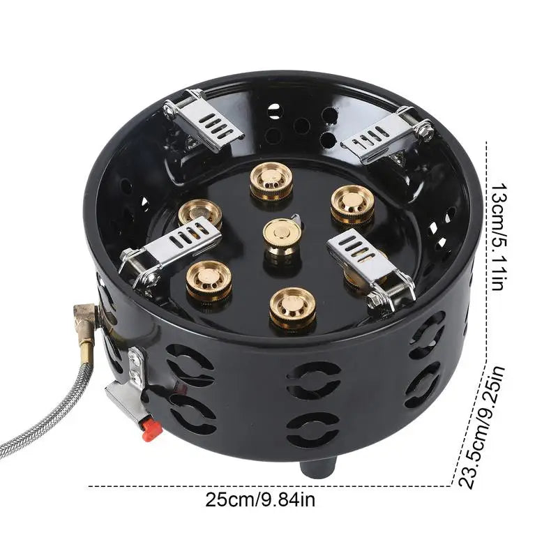 19800W Camping Gas Burner 7-Core Strong Fire Power Portable Cassette Stove Electronic ignition Outdoor Hiking Picnic Supplies