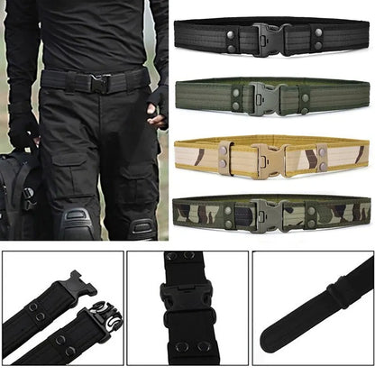 Activity Nylon Oxford Cloth Tactical Belt, Men's Wide Waist Belt for Hiking Work, Outdoor Camouflage Mountaineering Gear