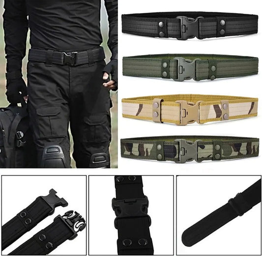 Activity Nylon Oxford Cloth Tactical Belt, Men's Wide Waist Belt for Hiking Work, Outdoor Camouflage Mountaineering Gear