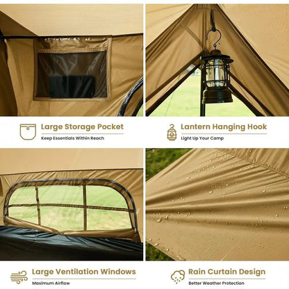 4-Season Waterproof Hot Tent for 2-4 People: All-Weather Hiking, Backpacking, Camping Shelter