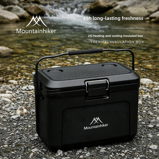 MOUNTAINHIKER Camping Ice Box 25L Portable Large Capacity Car Refrigerator Food Barbecue Cold Storage Outdoor Beach Fishing BBQ
