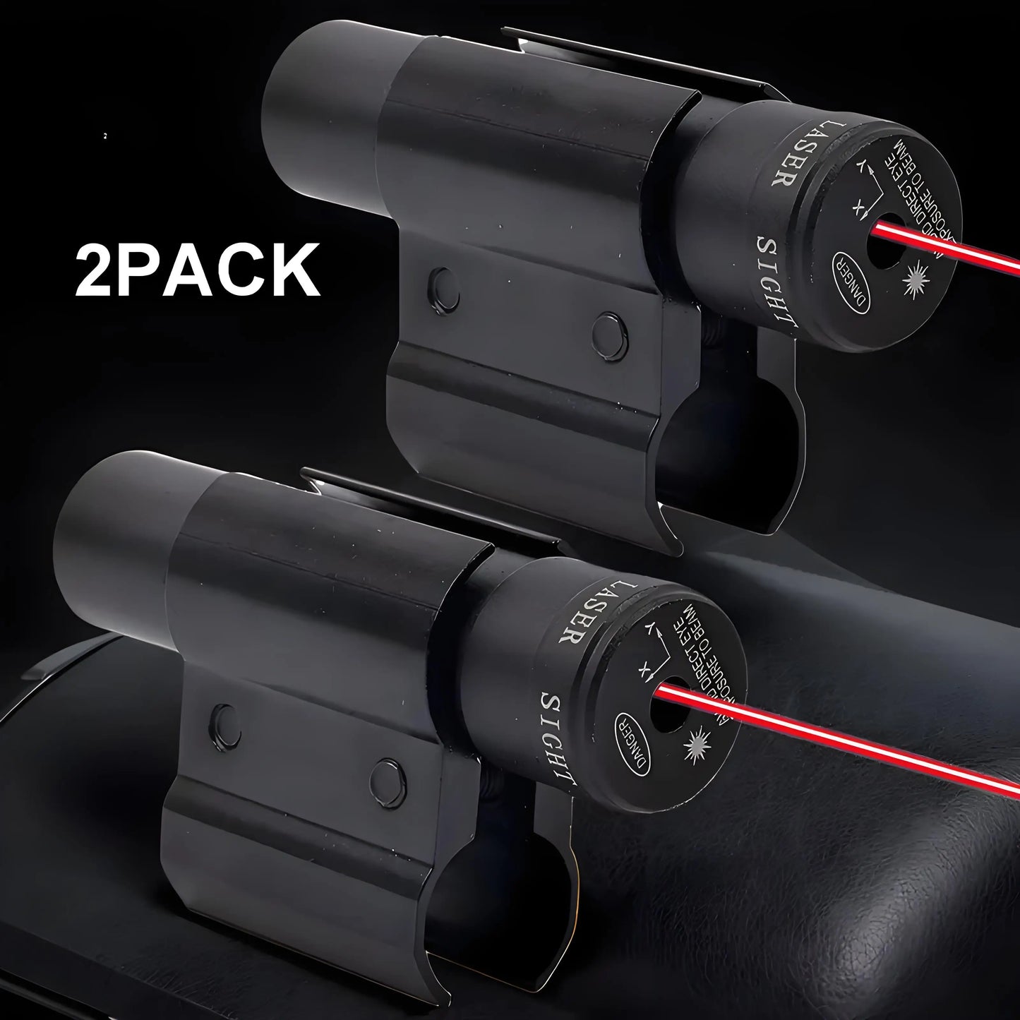 2pcs High-Quality Mini Red Dot Laser Sights with Barrel Clamp Mount, Durable Aviation Aluminum, Battery Operated -