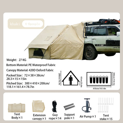 PAKICETUS Large Inflatable Camping Tent with Skylight, Quick Air-Flow & Breathable Mesh Design, Summer Glamping Hot Tents for Ca