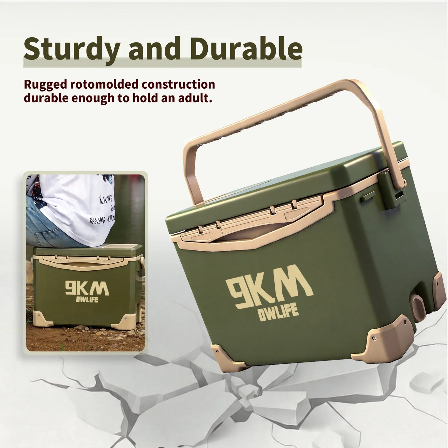 9KM 10L 18L 26L Fishing Cooler Box Fishing Bucket Storage Tackle Box Outdoor Insulated Ice Chest Box for Fishing Camping Boating