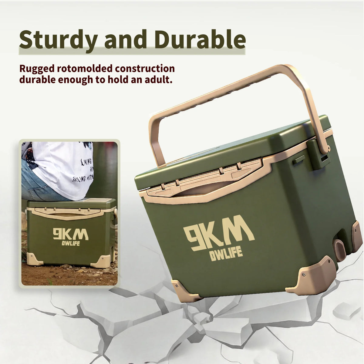 9KM 10L 18L 26L Fishing Cooler Box Fishing Bucket Storage Tackle Box Outdoor Insulated Ice Chest Box for Fishing Camping Boating