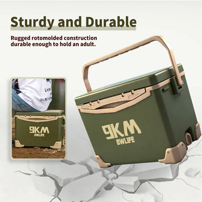 9KM 10L 18L 26L Fishing Cooler Box Fishing Bucket Storage Tackle Box Outdoor Insulated Ice Chest Box for Fishing Camping Boating