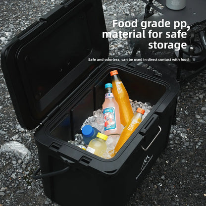 MOUNTAINHIKER Camping Ice Box 25L Portable Large Capacity Car Refrigerator Food Barbecue Cold Storage Outdoor Beach Fishing BBQ
