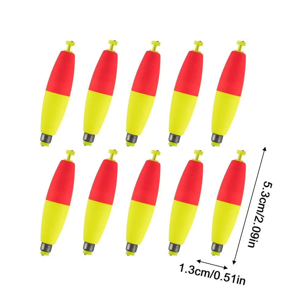 10pcs Slip Bobbers Fishing Weighted Buoy Foam Bobbers Floats Fishing Floats Sea Rock Fishing Striking Float Fishing Accessories