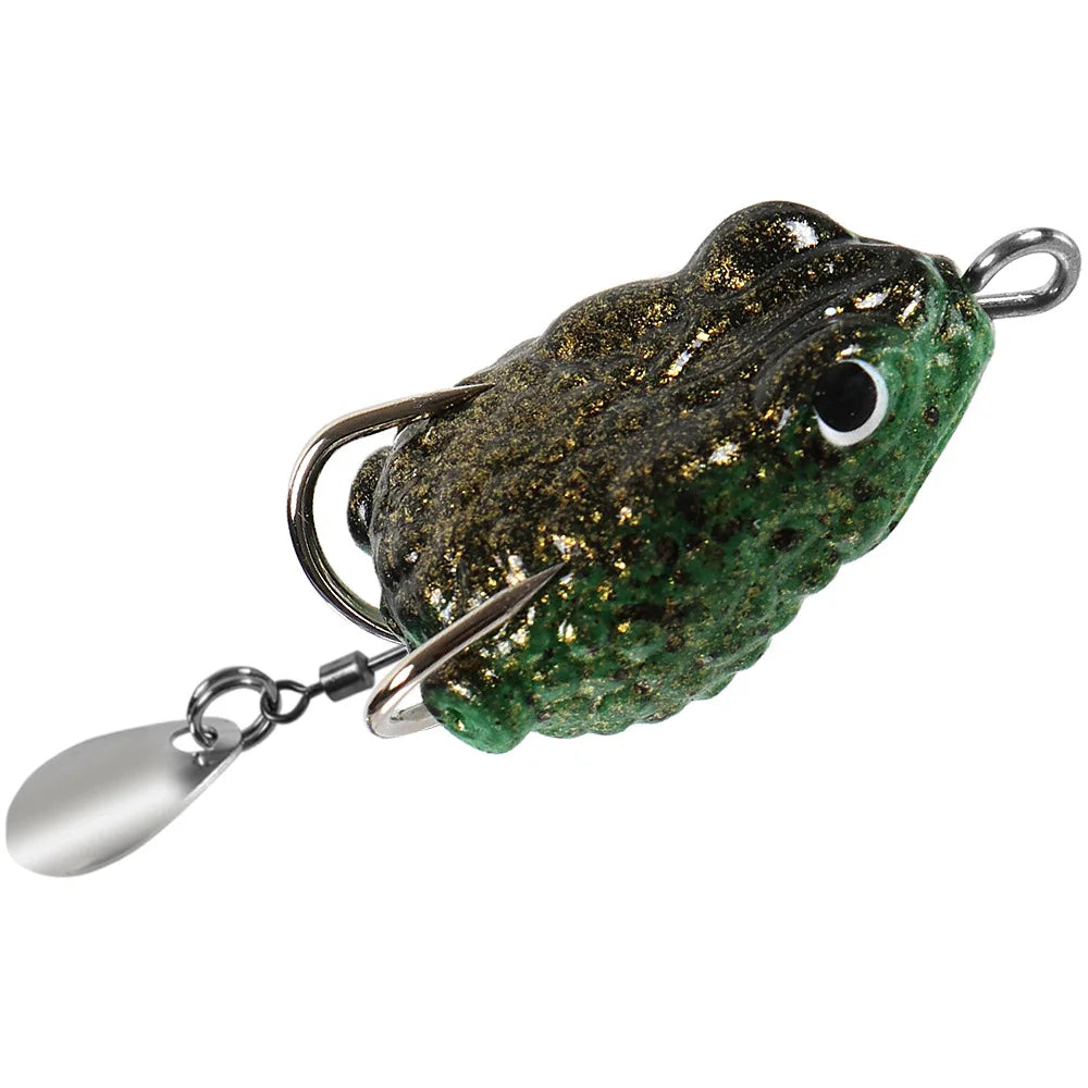 2.5cm/3g Mini Thunder Frog Soft Fishing Lures Artificial Bait Fishing Wobbler Silicone Baits with Metal Glitter Frog Lure Trout