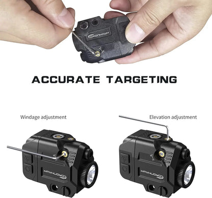 Red Laser Sight Compatible with Picatinny Rail fit Pistol Glock Full Size Rechargeable Handgun Red Laser Beam Magnetic Charging