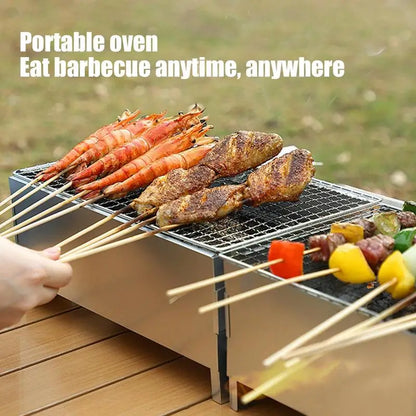Detachable Barbecue Grill Heating Stoves Portable Camping BBQ Grill Rack Net Firewood Stove Stainless steel Cooking BBQ Grill
