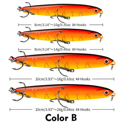Luya Pencil, Submerged Luya Bait Far Cast Luya Fake Bait 10/14/18/24g Bionic Hard Bait Bait Fishing Tackle