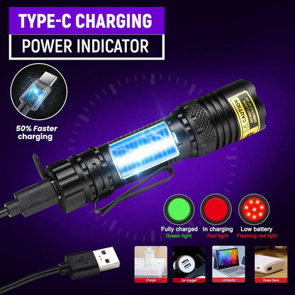 395nm UV Flashlight USB Rechargeable Portable Detector for Pet Urine Stains Scorpions Resin Curing