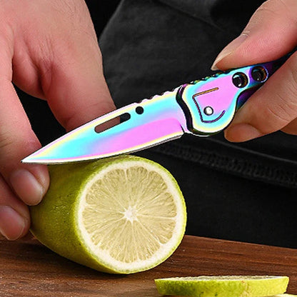 2pcs Folding Fruit Knife Stainless Steel Meat Cleaver Kitchen Knife with Non-slip Handle for Kitchen Accessories Pocket Knife