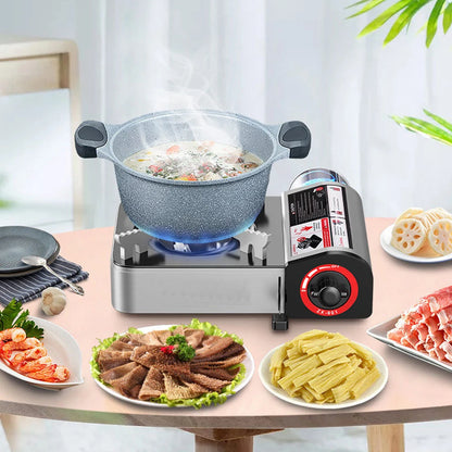 Single-Burner Butane Stove Adjustable Cassette Stove Windproof Cassette Furnace for Indoor & Outdoor Cooking