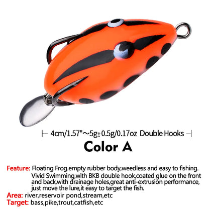 5g simulated luya fake bait black fish soft bait, mini thunder frog luya bait 4cm modified thunder frog bait fishing gear wholesale