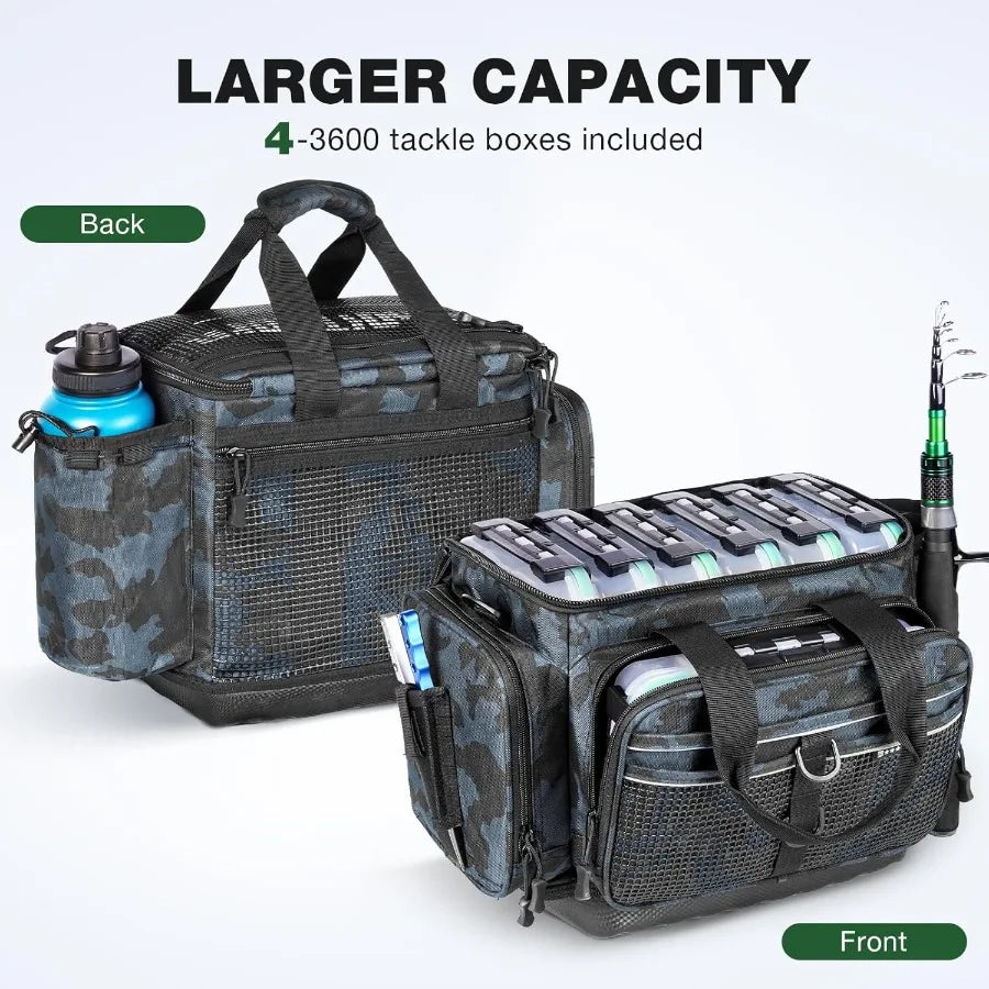 Ghosthorn Fishing Tackle Box Waterproof 3600 and 3700 Tackle Trays with Removable Dividers for Lures Storage Plastic Tackle Box