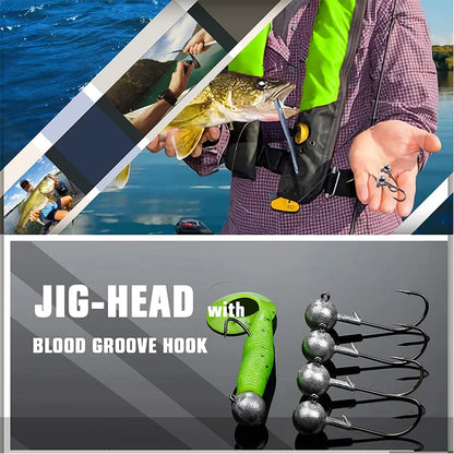 50pcs Round Ball Jig Heads Fishing Hooks for Saltwater Freshwater Swimbait Bass Trout Crappie 1/32 1/16 1/8 oz