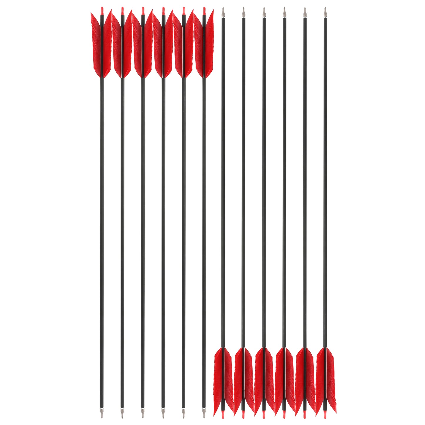 12pcs 30" Archery Carbon Arrows FLU-FLU 4 Turkey Feather Bow Target Hunting Archery Arrow