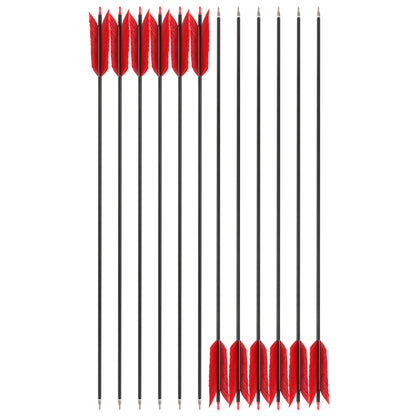12pcs 30" Archery Carbon Arrows FLU-FLU 4 Turkey Feather Bow Target Hunting Archery Arrow
