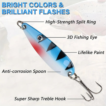 30pcs Fishing Lures Set Spinners Spoons Crankbaits Bass Metal Jigs
