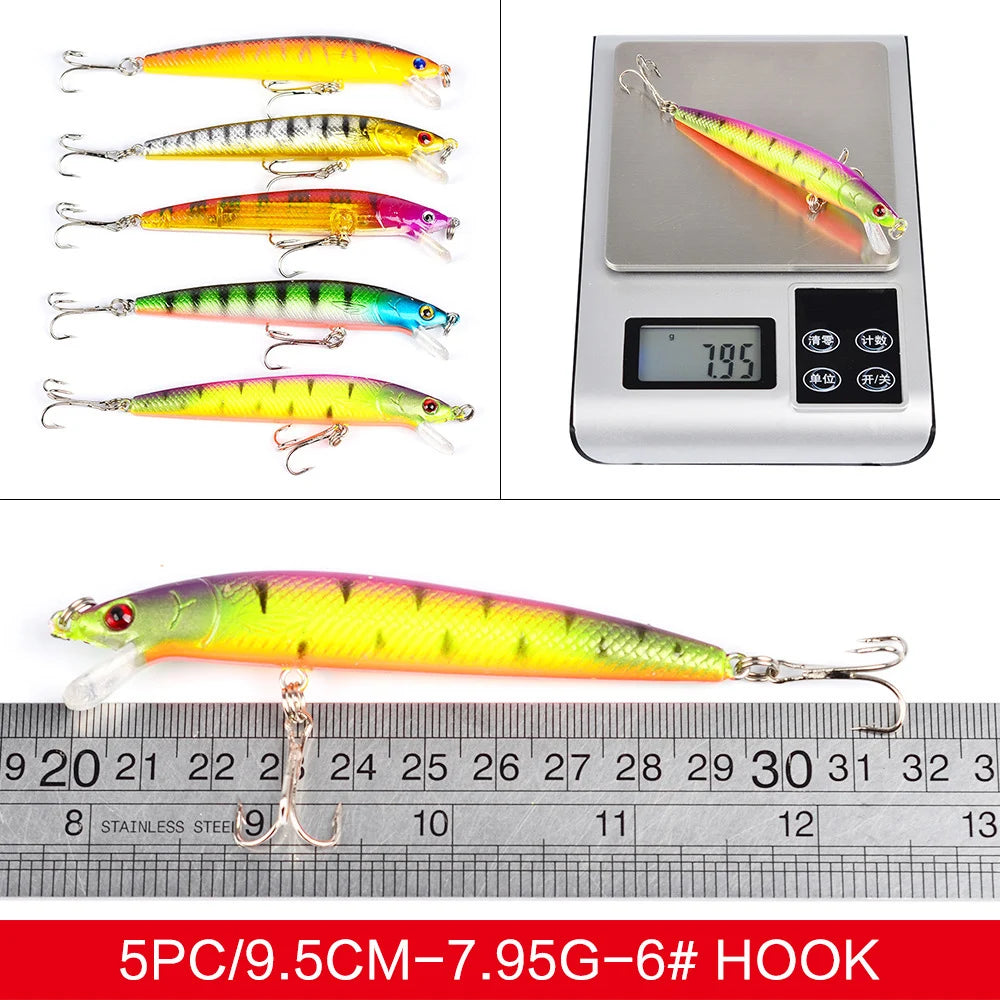 43Piece Fishing Lures Kit for Saltwater and Freshwater Fishing Gear Gifts for Men Soft Hard Fishing Lures Baits Set with Hooks