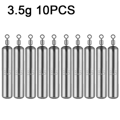 GOBAIT Fishing Sinker 3.5g 5g 7g 10g Weight 10PCS Slender Quick Rod Plumb Pendant Gear Swivel Metal Jig Pesca Tackle Cast Tool