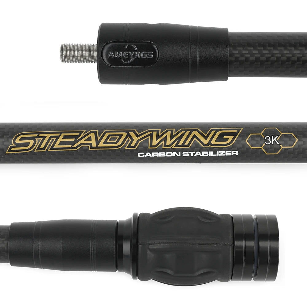 Archery Bow Stabilizer 3k Carbon Fibre Shock Absorber Damp Balance Rod 6/8/10/12/15 Inch for Bow Hunting Shooting Sports