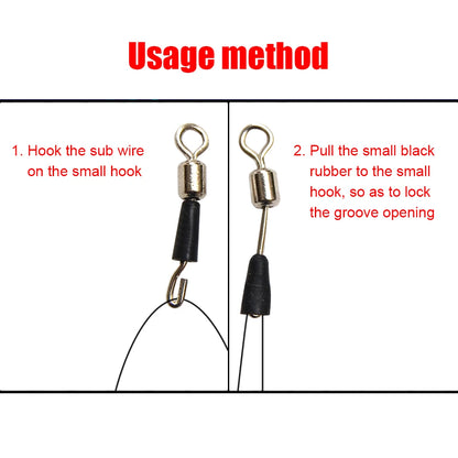 50pcs Fishing Barrel Bearing Rolling Swivel Solid Ring Professional Quick Fast Link Hook Connector for Fisherman Accassories
