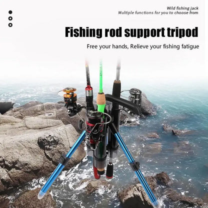 3 Fishing Rod Holders Tripod Portable Luya Fishing Pole Support Aluminum AlloyFishing Rods Rack Organizer For Fishing Accessory