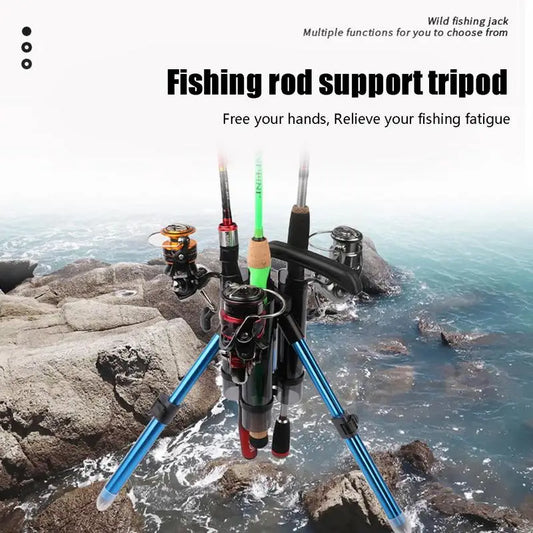 3 Fishing Rod Holders Tripod Portable Luya Fishing Pole Support Aluminum AlloyFishing Rods Rack Organizer For Fishing Accessory