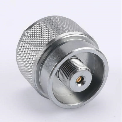 1 lb Gas Tank Adapter 1"-20 UNEF to 7/16-28NS, Propane Cylinder Converter for Outdoor Stove Heater, Small Portable Fuel Adapter