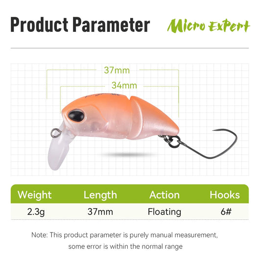 Kingdom 3pcs/pack 2 Section Minnow Lure  2.3g 37mm Floating S-shaped wobble Artificial Baits Topwater Swimbaits For Bass Trout Pike Fishing