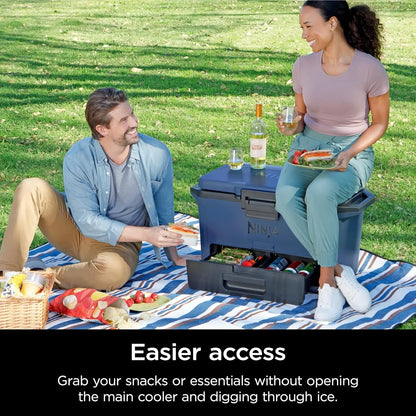 50qt Hard Cooler with Dry Zone, Fridge-Temp Drawer for Drinks & Food, Holds Ice for Days