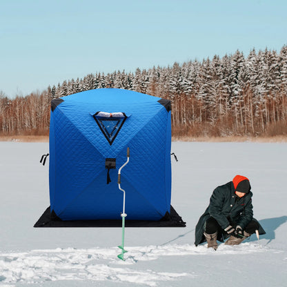 Ice Fishing Insulated Tent, 1-2 Person Shelter, Portable Thermal Tent with Built-In Storage, Warm & Windproof Camping Tent