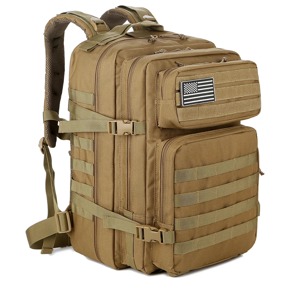 45L Tactical Fishing Backpack Large 3 Day Outdoor Rucksack Hiking Camping Hunting Gear Bag Travel Pack for Outdoor Sport