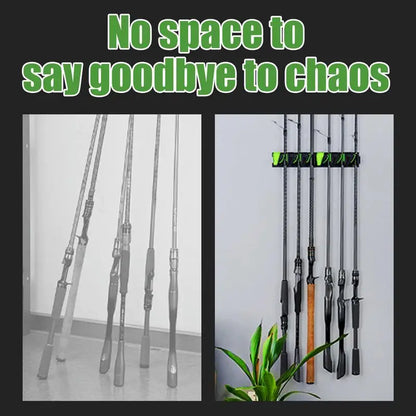 Wall Mounted Fishing Rod Rack Wall Fishing Pole Management Holders Angling Equipment Organization Accessories For Husband Dad