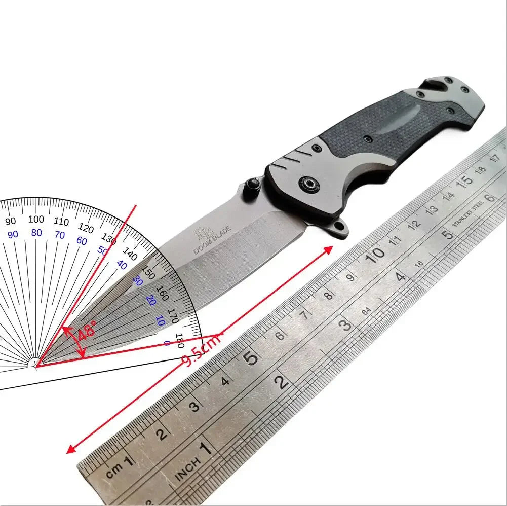 Men'S Folding Knife With Glass Breaker And Seat Belt Cutter, 3-in-1 Multi-function Folding/EDC Knife For Camping, Fishing