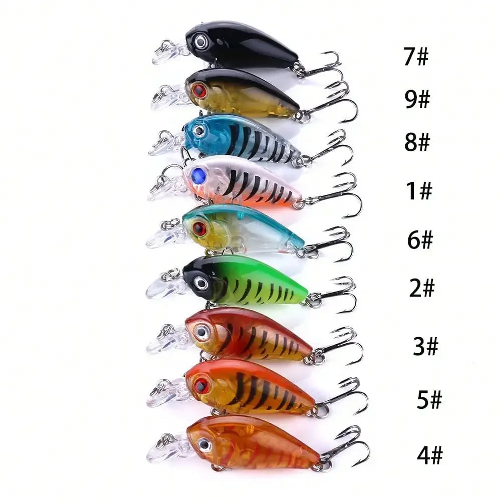 Premium Floating Crank Bait Minnow Fishing Lure Kit - Realistic Surface Artificial Bait, Helps You Catch Fish Successfully