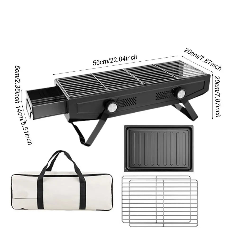 Folding Camping BBQ Grill Charcoal Barbecue Grills Portable Wood Stove Picnic Wood Burning Charcoal Grill Burner For Camping